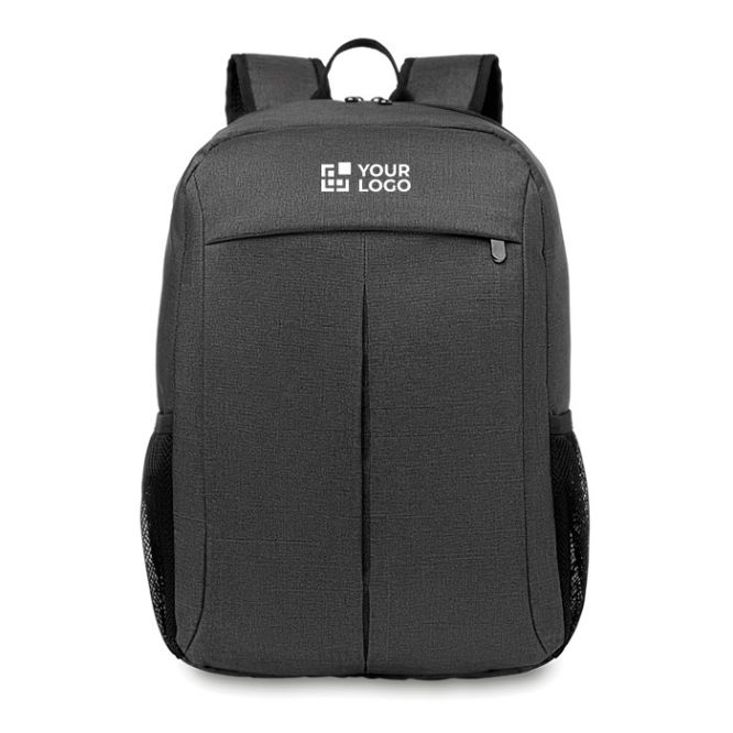 Mochila personalizada de poliester con bolsillo acolchado para portátil 15'' en color gris oscuro