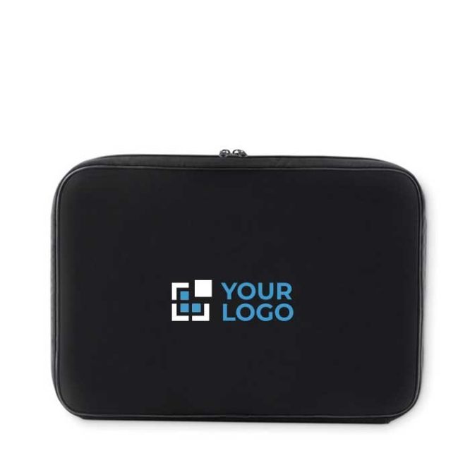 Funda de portátil personalizada universal con espuma 14” con logotipo de color negro
