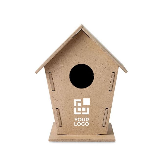 Caseta de aglomerado para pájaros vista principal
