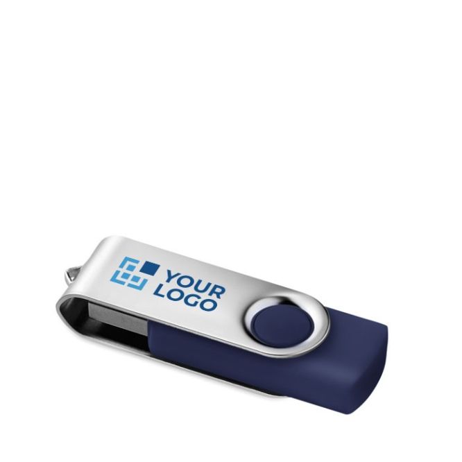 USB serigrafiado exclusivo 3.0 con cuerpo de goma y clip de metal