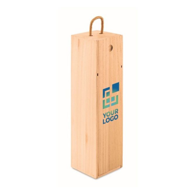 Caja para botella de vino de madera vista principal