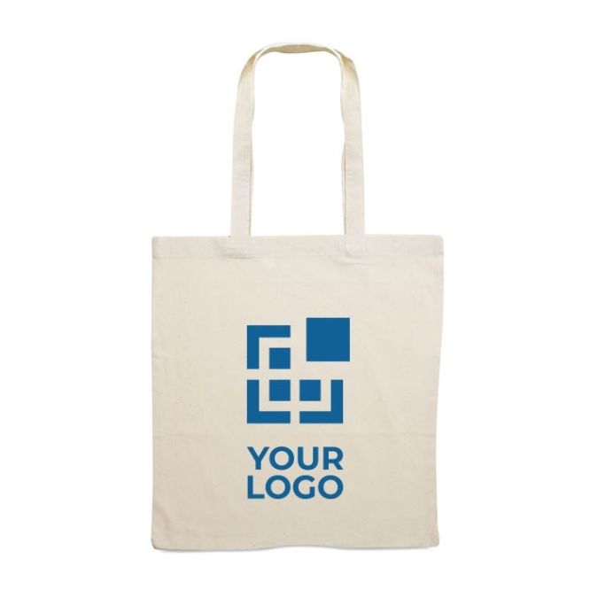 Bolsa personalizada de algodón con asas largas 180 g/m2 en color beige