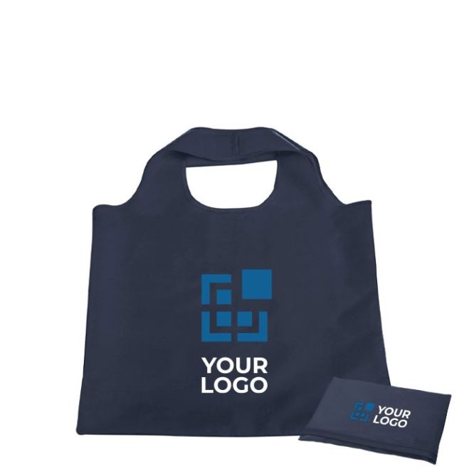 Bolsa para compra plegable personalizada de poliéster 190T con asas cortas para negocios