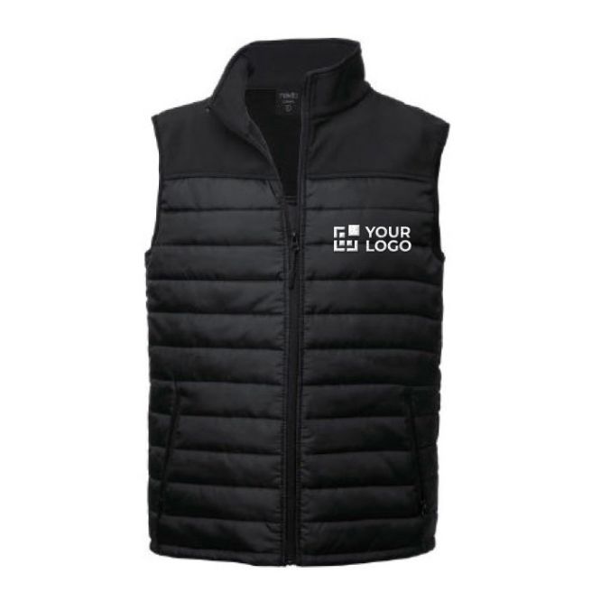 Chalecos promocionales impermeables softshell y poliéster con bolsillos laterales