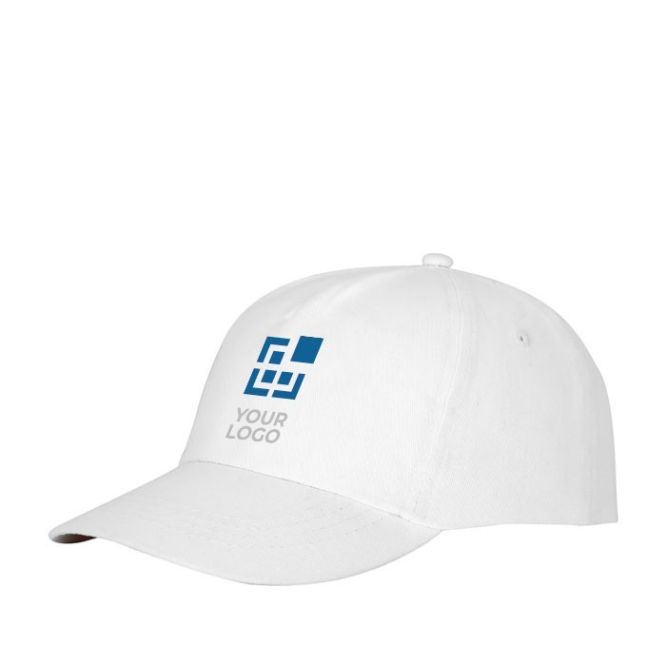 Gorras con logotipo de algodón 175 g/m2 con 5 paneles y visera curva