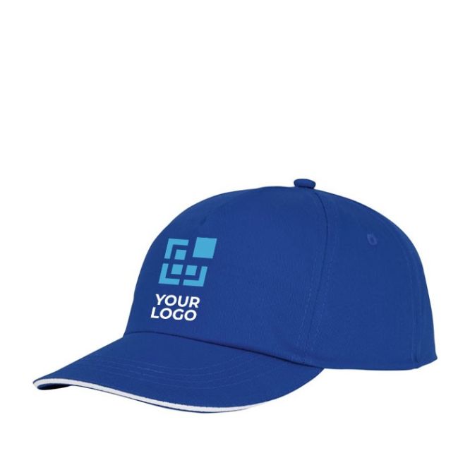Gorra de algodón personalizada con 5 paneles y visera precurvada 175 g/m2
