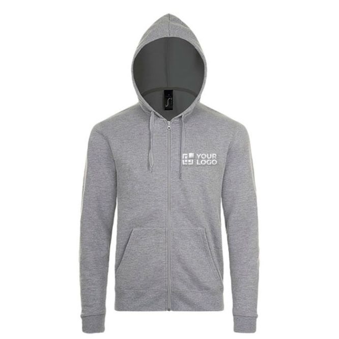 Sudaderas unisex de algodón y poliéster con capucha, cremallera y bolsillo de canguro 260 g/m2 vista principal