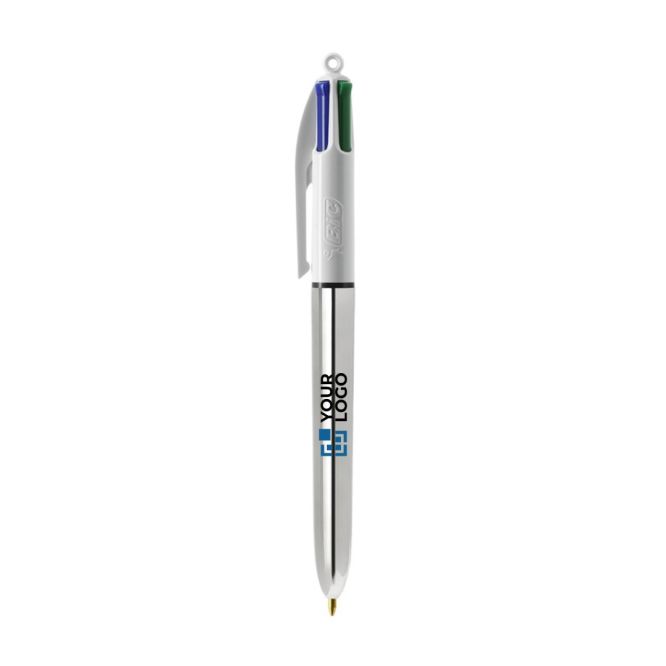 Boli a cuatro colores acabado metálico brillante de la marca BIC color plateado