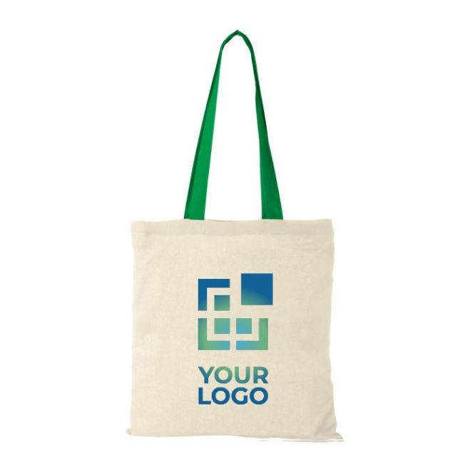 Bolsa de algodón promocional con asas largas de color 100 g/m2