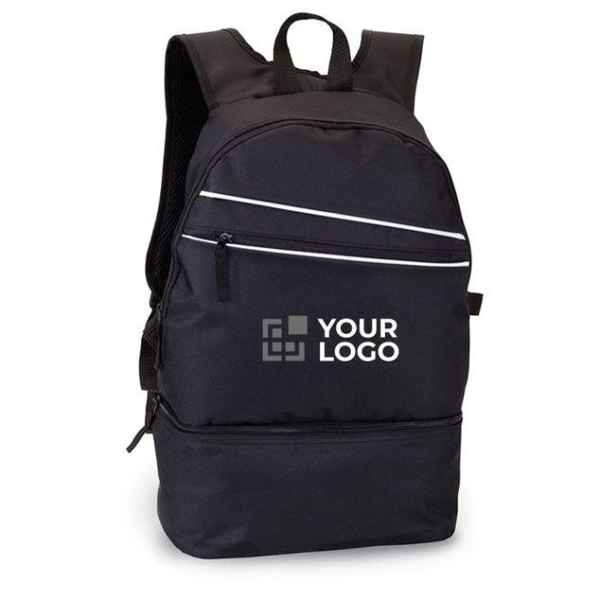 Mochila personalizada con bolsillo para calzado en poliéster 600D