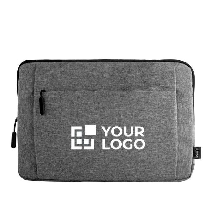 Funda acolchada de poliéster rPET de aspecto formal 15,6” con dos bolsillos de color gris y negro