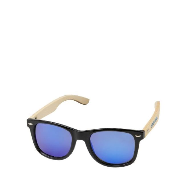 Gafas de sol polarizadas de bambú con cristal espejo para publicitar tu marca