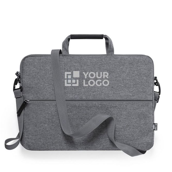 Portadocumentos maletín de rPET para portátil de 15” en color gris