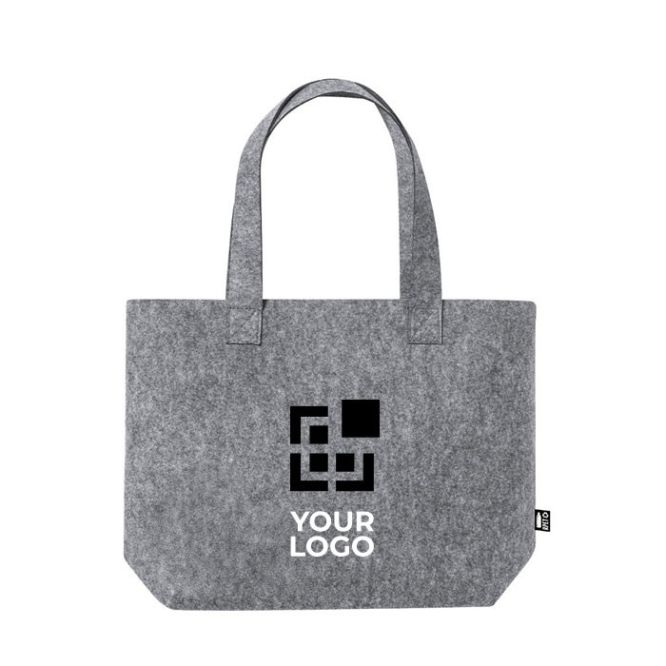 Bolsa para publicidad de fieltro rPET personalizada resistente 6 kg de color gris