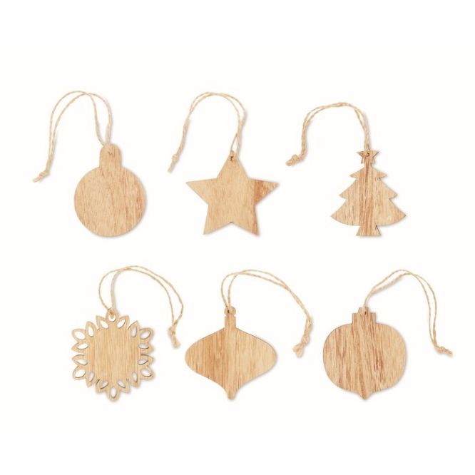 Adornos de Navidad de madera color madera