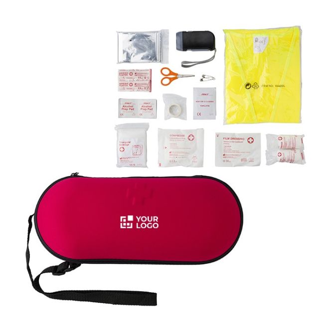 Completo botiquín para empresas de EVA con logotipo de color rojo
