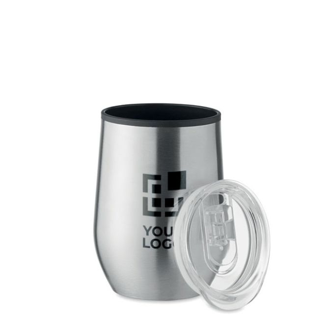 Vaso de acero de doble pared con tapa vista principal