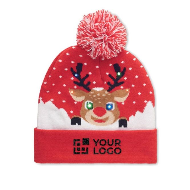 Gorro de punto navideño iluminado con 6 LED en acrílico elástico suave vista principal
