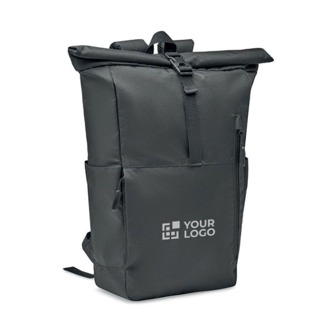 Mochila para ordenador con cierre roll top en poliéster RPET 15''