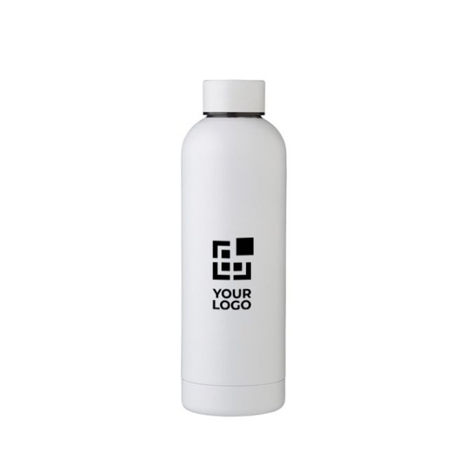 Botella térmica de acero reciclado acabado mate 500ml vista con logo