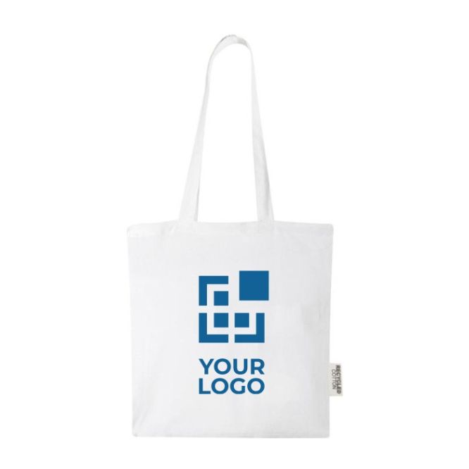 Bolsa de algodón reciclado GRS con asas largas 140 g/m² vista principal