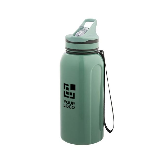 Botella deportiva de plástico con pajita incorporada y asa 1,2L vista principal