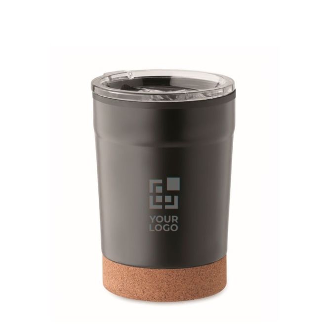 Vaso de acero inoxidable para llevar con base de corcho 300ml