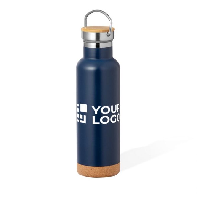 Botella doble pared de acero inox con asa para transporte 650ml