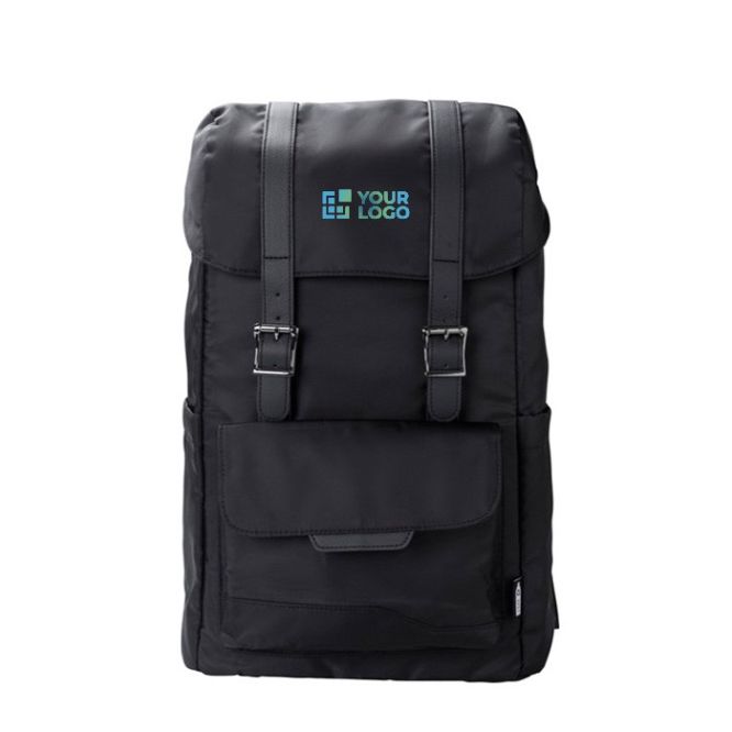 Mochila para PC de RPET con solapa y bolsillo con cierre magnético 15