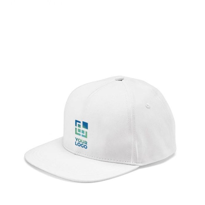 Gorra con visera plana de algodón reciclado con broche trasero 180 g/m2