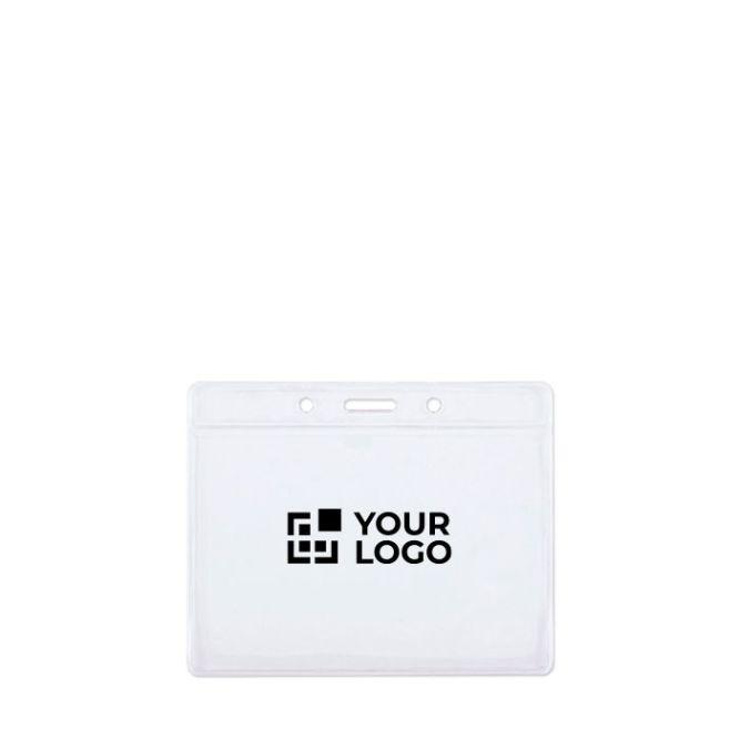 Identificador transparente en forma horizontal para lanyard