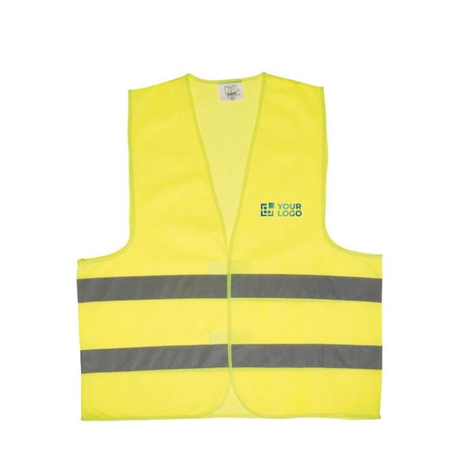 Chaleco de seguridad amarillo con 2 tiras reflectantes para adultos