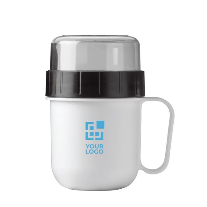 Taza porta comidas especial para yogurt o sopa de 520 y 230ml de color blanco