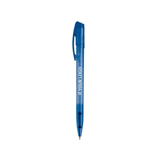 Bolígrafo de plástico transparente de colores con clip arqueado
