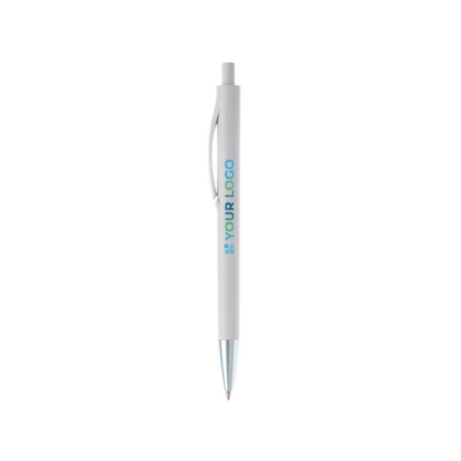 Bolígrafo de plástico a color completo con punta metalizada