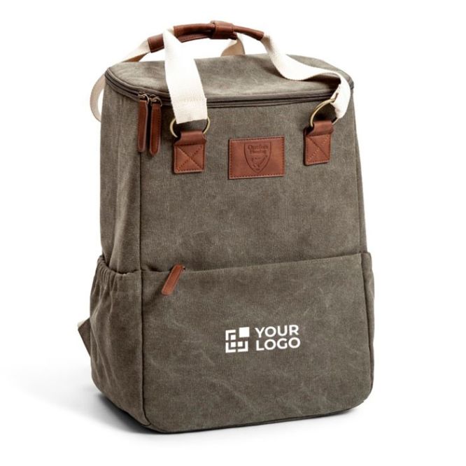 Mochila nevera de lona con asa resistente y varios compartimientos 23L