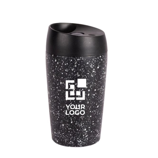 Vaso take away de doble pared y antifugas con estampado 240ml
