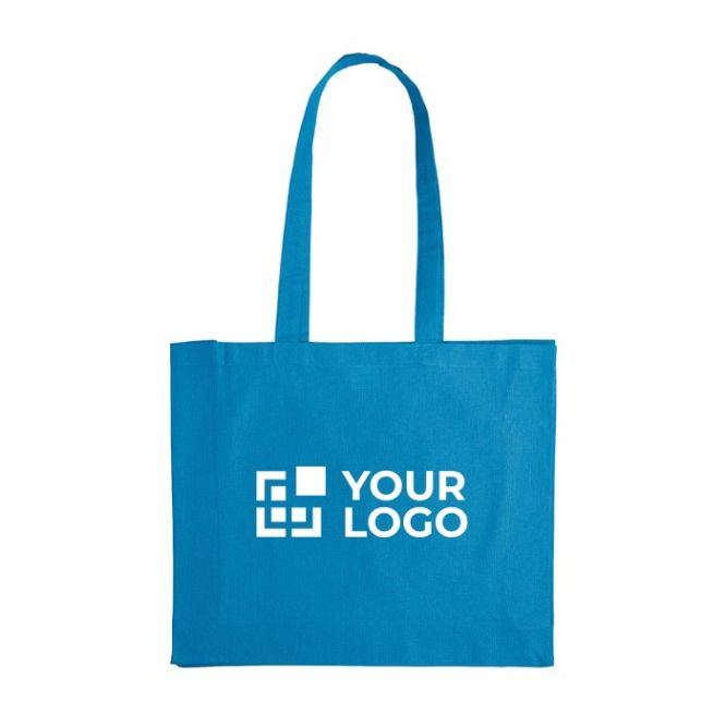 Bolsa de algodón grande OEKO-TEX de colores con fuelle 140 g/m2