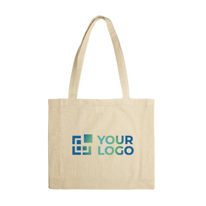 Bolsa de algodón grande con certificación OEKO-TEX con fuelle 140 g/m2
