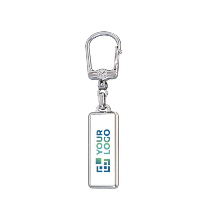 Llavero rectangular de metal con posibilidad de marcaje en ambas caras