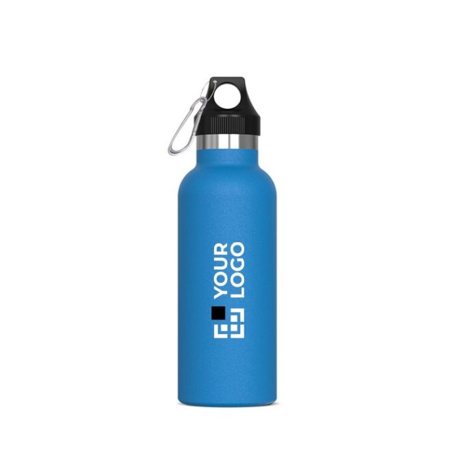 Botella de acero inoxidable 100% antifugas con mosquetón 500ml