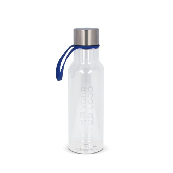 Botella de RPET transparente con asa de transporte de goma 600ml color verde lima