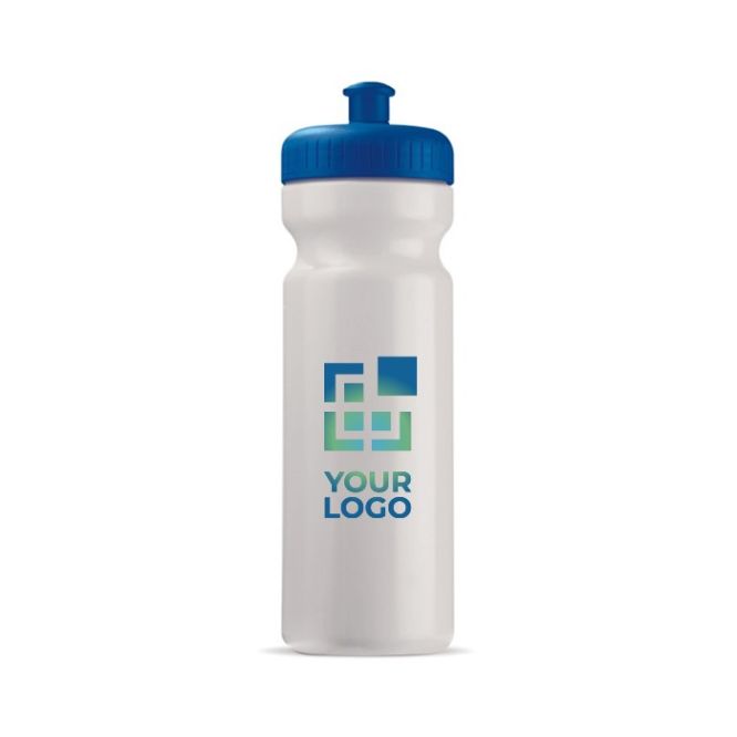 Bidón deportivo de plástico orgánico y hecho en EU 750ml color azul transparente