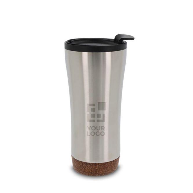 Vaso take away de doble pared con detalle de corcho en la base 480ml color blanco
