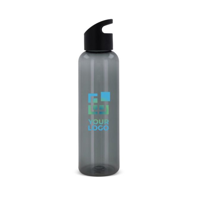 Botella de RPET de colores transparentes con asa geométrica 600ml color negro