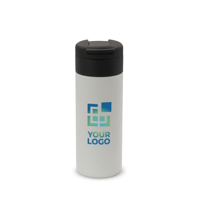 Botella de acero inoxidable con tapa abatible negra 400ml
