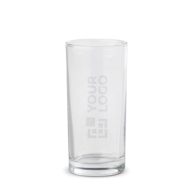Vaso de vidrio transparente de tubo apto para lavavajillas con capacidad de 270ml con logotipo de empresa