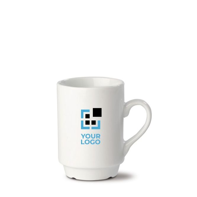 Taza de porcelana blanca apliable con capacidad de 160ml