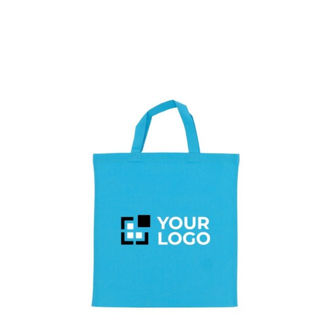 Bolsa de la compra OEKO-TEX de color con asas cortas 140 g/m2
