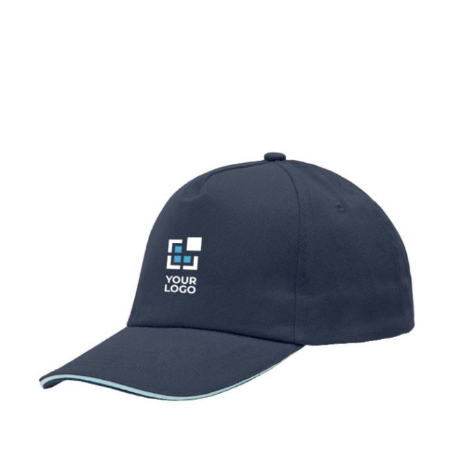 Gorra de algodón peinado con detalle a color en la visera 255 g/m2